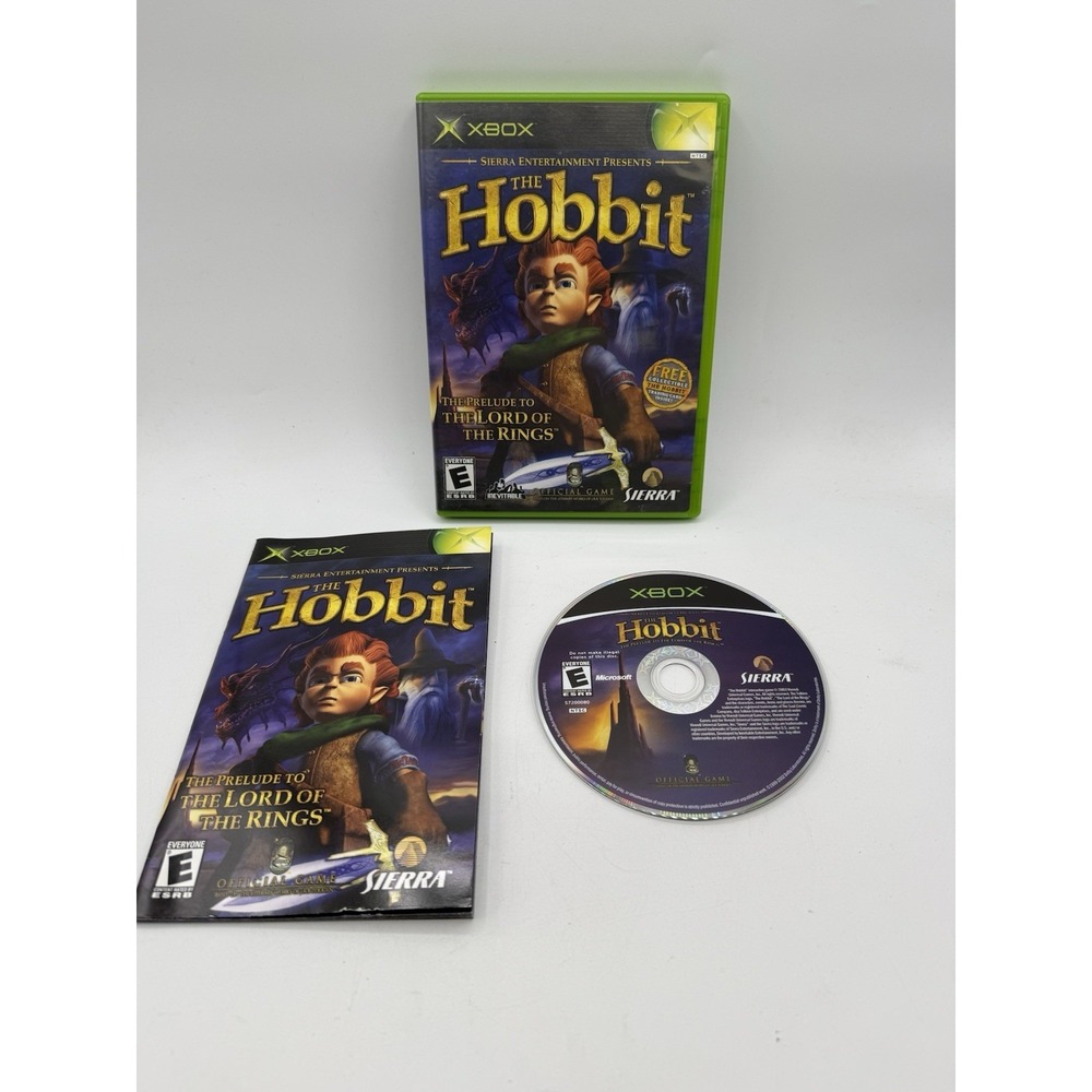 Hobbit (Microsoft Xbox, 2003) Case,‎ Game, Manual, No Trading Card Fast Shipping